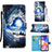 Custodia Portafoglio In Pelle Fantasia Modello Cover con Supporto Y02B per Samsung Galaxy A23 4G Blu Notte