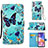 Custodia Portafoglio In Pelle Fantasia Modello Cover con Supporto Y02B per Samsung Galaxy A23 4G Cielo Blu