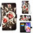 Custodia Portafoglio In Pelle Fantasia Modello Cover con Supporto Y02B per Samsung Galaxy A23 4G Nero