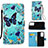 Custodia Portafoglio In Pelle Fantasia Modello Cover con Supporto Y02B per Samsung Galaxy A33 5G Cielo Blu