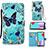 Custodia Portafoglio In Pelle Fantasia Modello Cover con Supporto Y02B per Samsung Galaxy A52 4G Cielo Blu