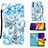 Custodia Portafoglio In Pelle Fantasia Modello Cover con Supporto Y02B per Samsung Galaxy A82 5G Azzurro