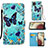 Custodia Portafoglio In Pelle Fantasia Modello Cover con Supporto Y02B per Samsung Galaxy F12 Cielo Blu