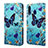 Custodia Portafoglio In Pelle Fantasia Modello Cover con Supporto Y02B per Samsung Galaxy M10S Cielo Blu