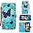 Custodia Portafoglio In Pelle Fantasia Modello Cover con Supporto Y02B per Samsung Galaxy M11 Cielo Blu