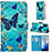 Custodia Portafoglio In Pelle Fantasia Modello Cover con Supporto Y02B per Samsung Galaxy S20 5G Cielo Blu