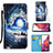 Custodia Portafoglio In Pelle Fantasia Modello Cover con Supporto Y02B per Samsung Galaxy S20 FE (2022) 5G Blu Notte