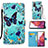 Custodia Portafoglio In Pelle Fantasia Modello Cover con Supporto Y02B per Samsung Galaxy S20 FE (2022) 5G Cielo Blu