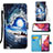 Custodia Portafoglio In Pelle Fantasia Modello Cover con Supporto Y02B per Samsung Galaxy S20 FE 4G Blu Notte