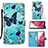 Custodia Portafoglio In Pelle Fantasia Modello Cover con Supporto Y02B per Samsung Galaxy S20 FE 4G Cielo Blu