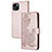 Custodia Portafoglio In Pelle Fantasia Modello Cover con Supporto Y02X per Apple iPhone 15 Oro Rosa