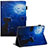 Custodia Portafoglio In Pelle Fantasia Modello Cover con Supporto Y03B per Apple iPad 10.2 (2020) Blu