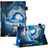 Custodia Portafoglio In Pelle Fantasia Modello Cover con Supporto Y03B per Apple iPad 10.2 (2021) Blu Notte