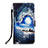 Custodia Portafoglio In Pelle Fantasia Modello Cover con Supporto Y03B per Apple iPhone 15 Blu Notte