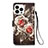 Custodia Portafoglio In Pelle Fantasia Modello Cover con Supporto Y03B per Apple iPhone 15 Pro