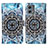 Custodia Portafoglio In Pelle Fantasia Modello Cover con Supporto Y03B per Motorola Moto G 5G (2023) Blu