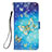 Custodia Portafoglio In Pelle Fantasia Modello Cover con Supporto Y03B per Samsung Galaxy A01 SM-A015 Cielo Blu