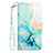 Custodia Portafoglio In Pelle Fantasia Modello Cover con Supporto Y03B per Samsung Galaxy A03 Core Verde
