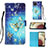 Custodia Portafoglio In Pelle Fantasia Modello Cover con Supporto Y03B per Samsung Galaxy A12 5G Cielo Blu