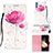 Custodia Portafoglio In Pelle Fantasia Modello Cover con Supporto Y03B per Samsung Galaxy A15 4G Rosa