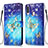 Custodia Portafoglio In Pelle Fantasia Modello Cover con Supporto Y03B per Samsung Galaxy A20s Cielo Blu