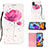 Custodia Portafoglio In Pelle Fantasia Modello Cover con Supporto Y03B per Samsung Galaxy A21s Rosa