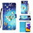 Custodia Portafoglio In Pelle Fantasia Modello Cover con Supporto Y03B per Samsung Galaxy A22s 5G Cielo Blu