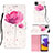 Custodia Portafoglio In Pelle Fantasia Modello Cover con Supporto Y03B per Samsung Galaxy A22s 5G Rosa