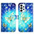 Custodia Portafoglio In Pelle Fantasia Modello Cover con Supporto Y03B per Samsung Galaxy A23 5G Cielo Blu