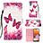 Custodia Portafoglio In Pelle Fantasia Modello Cover con Supporto Y03B per Samsung Galaxy A32 4G Rosa Caldo