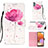 Custodia Portafoglio In Pelle Fantasia Modello Cover con Supporto Y03B per Samsung Galaxy A32 5G Rosa