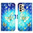 Custodia Portafoglio In Pelle Fantasia Modello Cover con Supporto Y03B per Samsung Galaxy A33 5G Cielo Blu