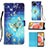 Custodia Portafoglio In Pelle Fantasia Modello Cover con Supporto Y03B per Samsung Galaxy A42 5G Cielo Blu