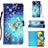 Custodia Portafoglio In Pelle Fantasia Modello Cover con Supporto Y03B per Samsung Galaxy A51 4G Cielo Blu