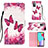 Custodia Portafoglio In Pelle Fantasia Modello Cover con Supporto Y03B per Samsung Galaxy A52 4G Rosa Caldo