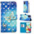 Custodia Portafoglio In Pelle Fantasia Modello Cover con Supporto Y03B per Samsung Galaxy A71 4G A715 Cielo Blu