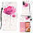 Custodia Portafoglio In Pelle Fantasia Modello Cover con Supporto Y03B per Samsung Galaxy A72 4G Rosa