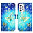 Custodia Portafoglio In Pelle Fantasia Modello Cover con Supporto Y03B per Samsung Galaxy A73 5G Cielo Blu