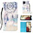 Custodia Portafoglio In Pelle Fantasia Modello Cover con Supporto Y03B per Samsung Galaxy F12