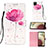 Custodia Portafoglio In Pelle Fantasia Modello Cover con Supporto Y03B per Samsung Galaxy F12 Rosa