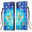 Custodia Portafoglio In Pelle Fantasia Modello Cover con Supporto Y03B per Samsung Galaxy M11 Cielo Blu