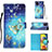 Custodia Portafoglio In Pelle Fantasia Modello Cover con Supporto Y03B per Samsung Galaxy M40S Cielo Blu