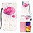 Custodia Portafoglio In Pelle Fantasia Modello Cover con Supporto Y03B per Samsung Galaxy Quantum2 5G Rosa