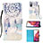 Custodia Portafoglio In Pelle Fantasia Modello Cover con Supporto Y03B per Samsung Galaxy S20 FE (2022) 5G Azzurro