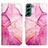 Custodia Portafoglio In Pelle Fantasia Modello Cover con Supporto Y03B per Samsung Galaxy S21 5G Rosa Caldo