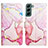 Custodia Portafoglio In Pelle Fantasia Modello Cover con Supporto Y03B per Samsung Galaxy S21 FE 5G Rosa