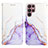 Custodia Portafoglio In Pelle Fantasia Modello Cover con Supporto Y03B per Samsung Galaxy S21 Ultra 5G Viola