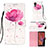 Custodia Portafoglio In Pelle Fantasia Modello Cover con Supporto Y03B per Samsung Galaxy XCover 5 SM-G525F Rosa