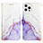 Custodia Portafoglio In Pelle Fantasia Modello Cover con Supporto Y04B per Apple iPhone 16 Pro Viola