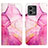 Custodia Portafoglio In Pelle Fantasia Modello Cover con Supporto Y04B per Motorola Moto G Stylus (2023) 4G Rosa Caldo